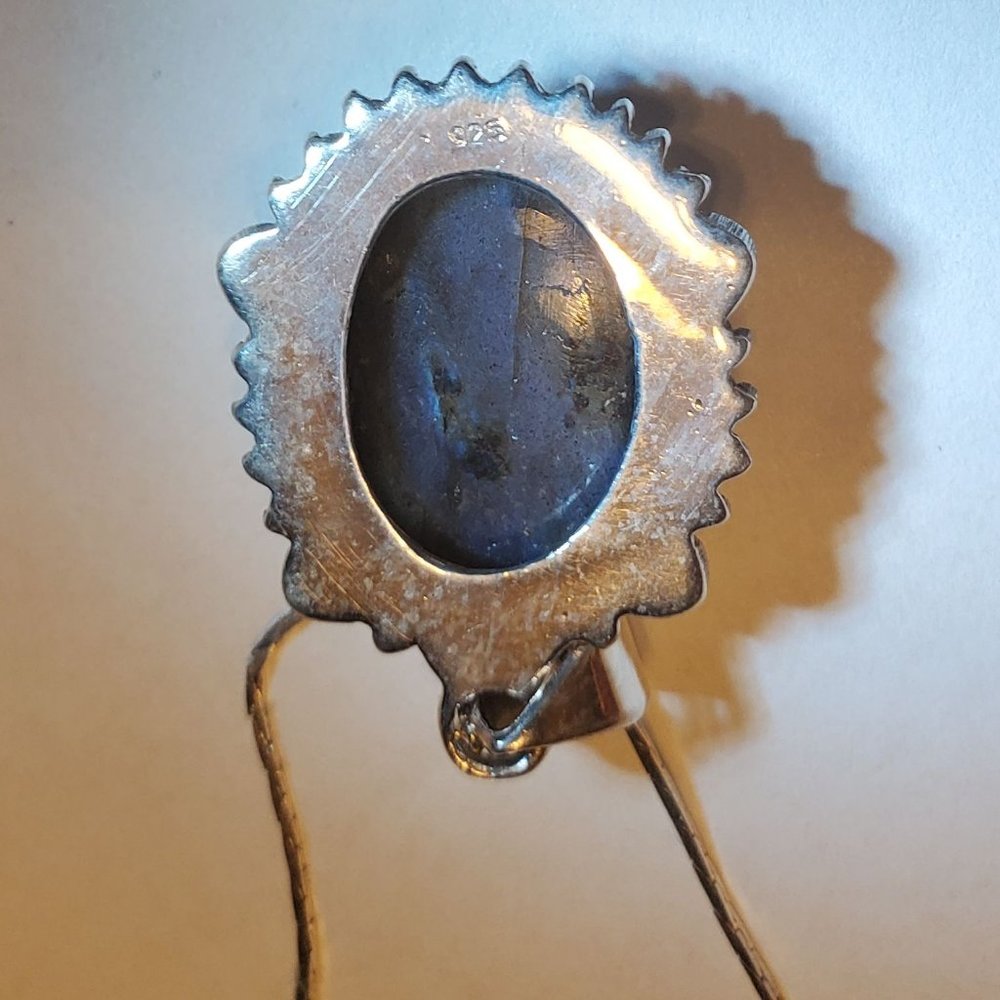 LABRADORITE   STERLING  SILVER  PENDANT. - Picture 6 of 10